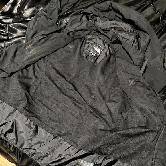 The North Face Windbreaker Jacket Women's L Black Full Zip Hooded Lined Casual - Picture 4 of 6